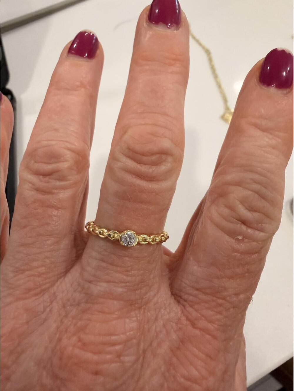 FR Studio gold over sterling stacking ring size 8